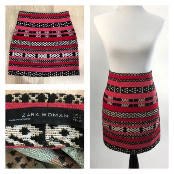 Zara Dresses & Skirts - Zara Woman Women's Stretch Knit Geometric Skirt